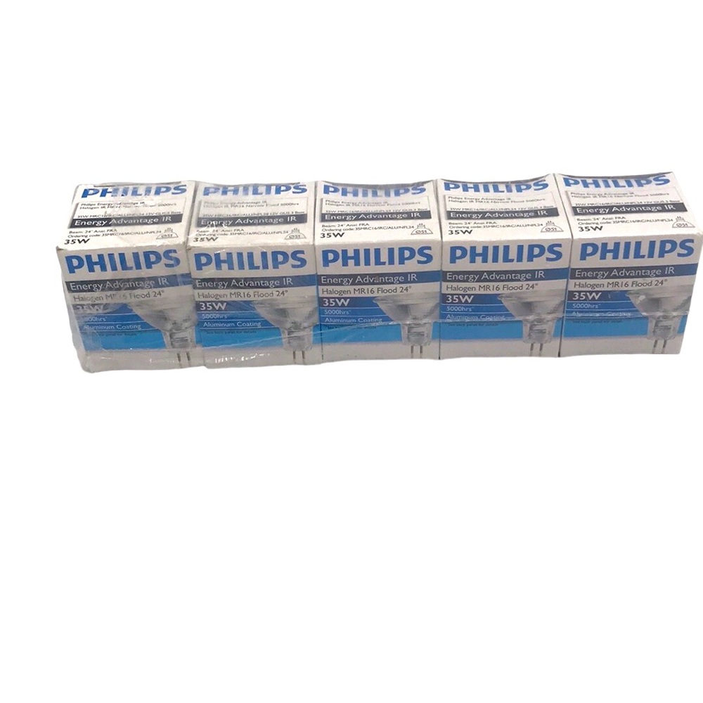 Philips Energy Advantage IR Halogen MR16, 35W 12V 5000hrs Flood Light 5 Pack